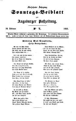 Augsburger Postzeitung. Sonntags-Beiblatt (Augsburger Postzeitung) Sonntag 18. Februar 1855