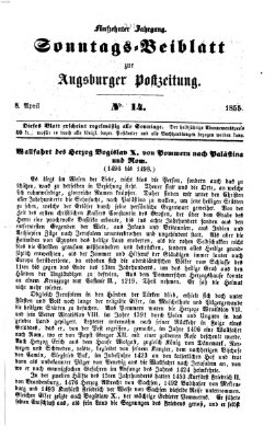 Augsburger Postzeitung. Sonntags-Beiblatt (Augsburger Postzeitung) Sonntag 8. April 1855