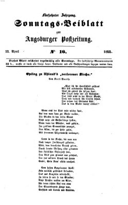 Augsburger Postzeitung. Sonntags-Beiblatt (Augsburger Postzeitung) Sonntag 22. April 1855