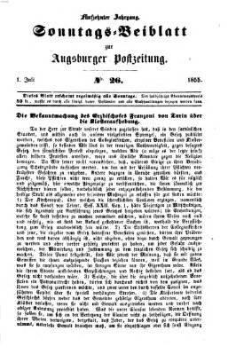 Augsburger Postzeitung. Sonntags-Beiblatt (Augsburger Postzeitung) Sonntag 1. Juli 1855