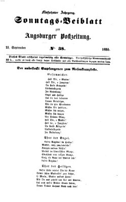 Augsburger Postzeitung. Sonntags-Beiblatt (Augsburger Postzeitung) Sonntag 23. September 1855