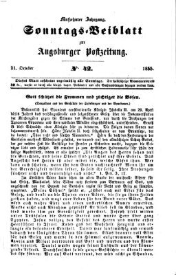 Augsburger Postzeitung. Sonntags-Beiblatt (Augsburger Postzeitung) Sonntag 21. Oktober 1855