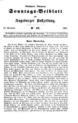 Augsburger Postzeitung. Sonntags-Beiblatt (Augsburger Postzeitung) Sonntag 25. November 1855