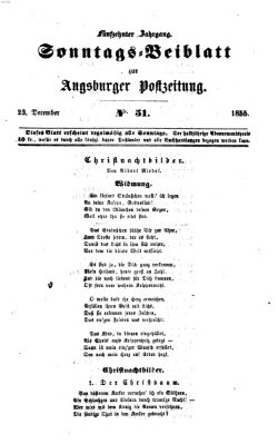 Augsburger Postzeitung. Sonntags-Beiblatt (Augsburger Postzeitung) Sonntag 23. Dezember 1855