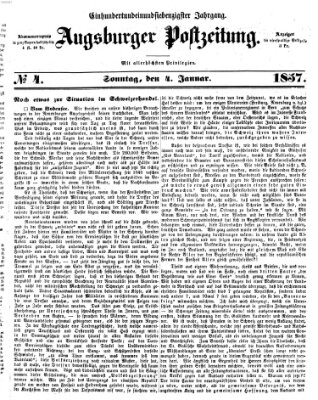 Augsburger Postzeitung Sonntag 4. Januar 1857