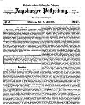 Augsburger Postzeitung Montag 5. Januar 1857