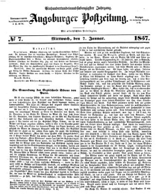 Augsburger Postzeitung Mittwoch 7. Januar 1857