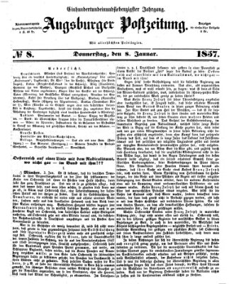 Augsburger Postzeitung Donnerstag 8. Januar 1857