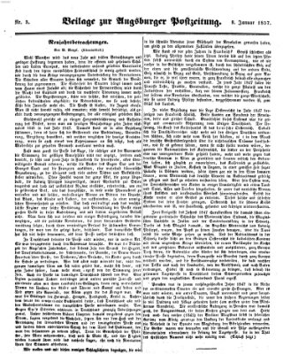 Augsburger Postzeitung Donnerstag 8. Januar 1857