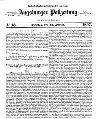 Augsburger Postzeitung Dienstag 13. Januar 1857