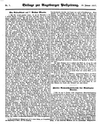 Augsburger Postzeitung Dienstag 13. Januar 1857