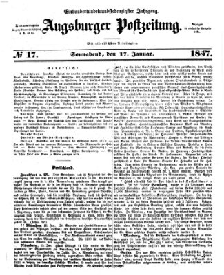 Augsburger Postzeitung Samstag 17. Januar 1857