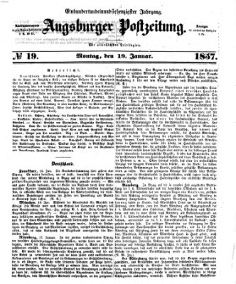 Augsburger Postzeitung Montag 19. Januar 1857