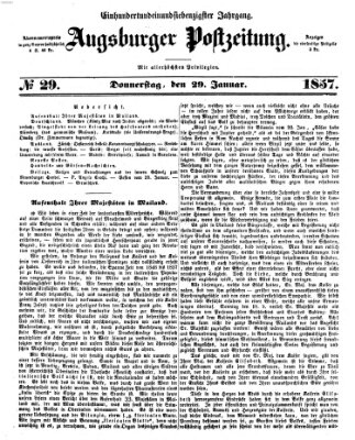 Augsburger Postzeitung Donnerstag 29. Januar 1857