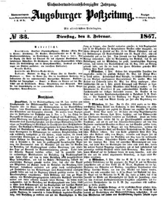 Augsburger Postzeitung Dienstag 3. Februar 1857