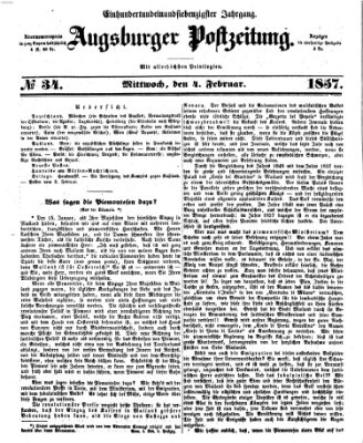 Augsburger Postzeitung Mittwoch 4. Februar 1857