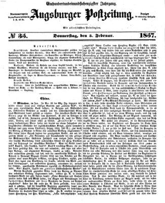 Augsburger Postzeitung Donnerstag 5. Februar 1857