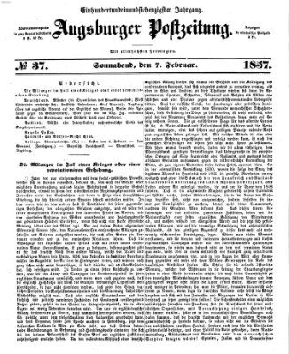 Augsburger Postzeitung Samstag 7. Februar 1857