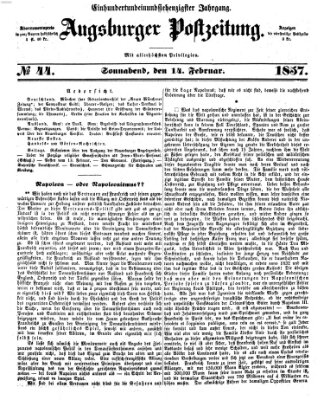 Augsburger Postzeitung Samstag 14. Februar 1857