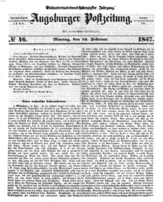 Augsburger Postzeitung Montag 16. Februar 1857