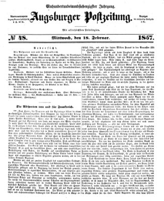 Augsburger Postzeitung Mittwoch 18. Februar 1857