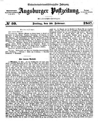 Augsburger Postzeitung Freitag 20. Februar 1857