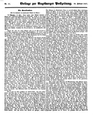 Augsburger Postzeitung Sonntag 22. Februar 1857