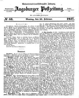 Augsburger Postzeitung Montag 23. Februar 1857