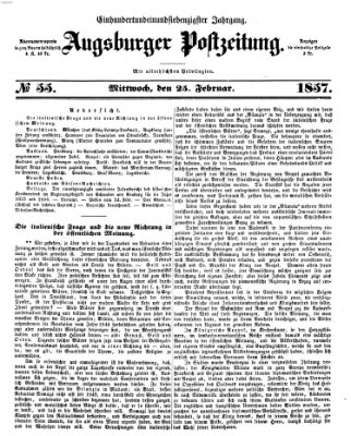 Augsburger Postzeitung Mittwoch 25. Februar 1857