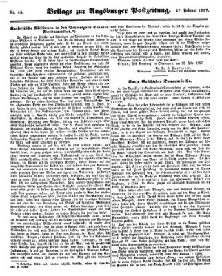 Augsburger Postzeitung Freitag 27. Februar 1857