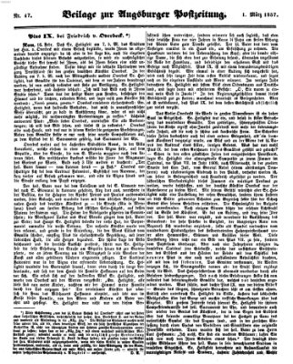 Augsburger Postzeitung Sonntag 1. März 1857