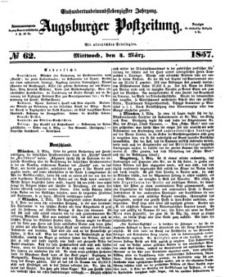 Augsburger Postzeitung Mittwoch 4. März 1857