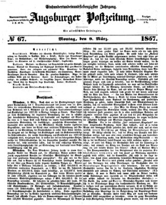 Augsburger Postzeitung Montag 9. März 1857