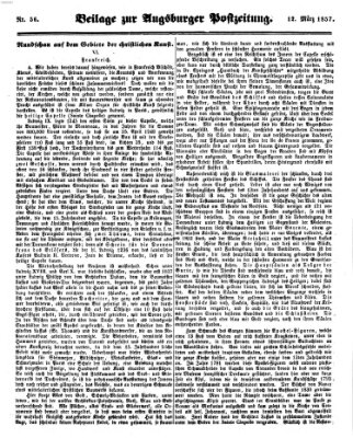 Augsburger Postzeitung Donnerstag 12. März 1857