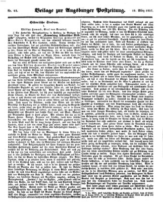 Augsburger Postzeitung Donnerstag 19. März 1857