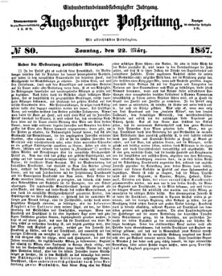 Augsburger Postzeitung Sonntag 22. März 1857