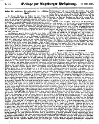 Augsburger Postzeitung Sonntag 22. März 1857