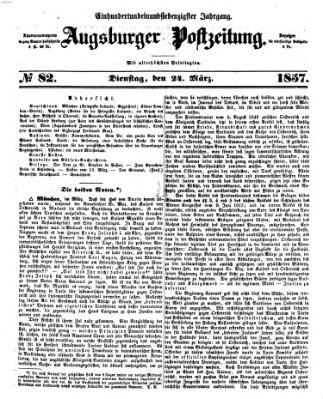 Augsburger Postzeitung Dienstag 24. März 1857