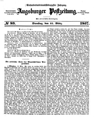 Augsburger Postzeitung Dienstag 31. März 1857