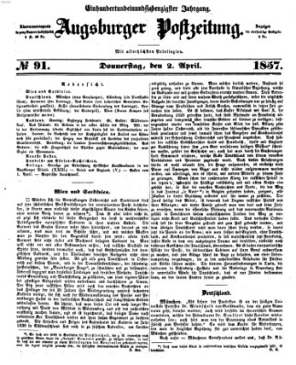 Augsburger Postzeitung Donnerstag 2. April 1857