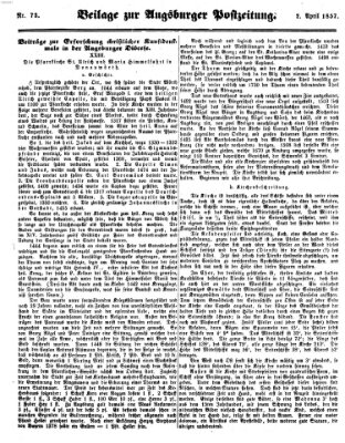 Augsburger Postzeitung Donnerstag 2. April 1857