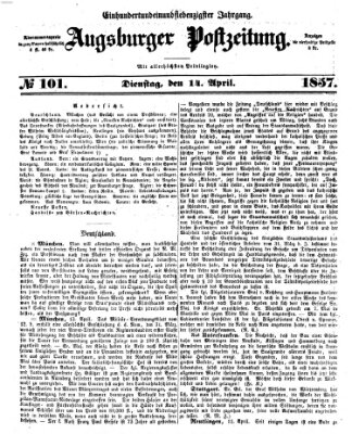 Augsburger Postzeitung Dienstag 14. April 1857