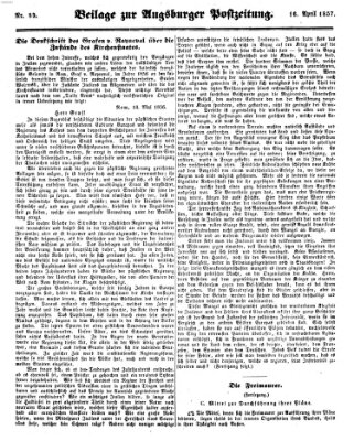 Augsburger Postzeitung Donnerstag 16. April 1857