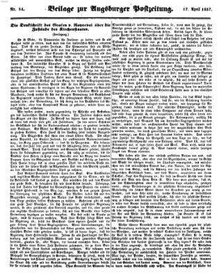 Augsburger Postzeitung Freitag 17. April 1857