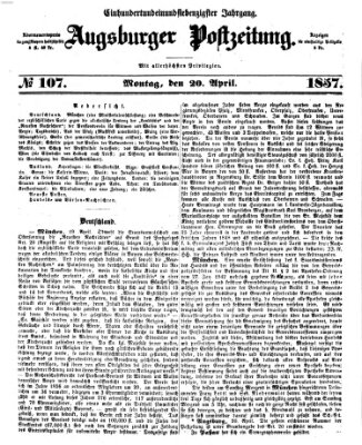 Augsburger Postzeitung Montag 20. April 1857