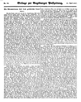 Augsburger Postzeitung Donnerstag 23. April 1857