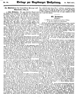 Augsburger Postzeitung Freitag 24. April 1857