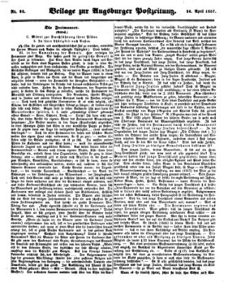 Augsburger Postzeitung Sonntag 26. April 1857