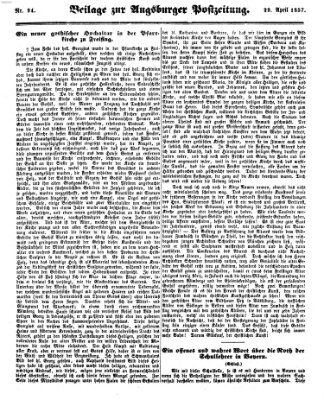 Augsburger Postzeitung Mittwoch 29. April 1857