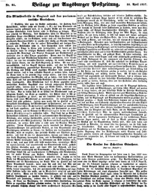 Augsburger Postzeitung Donnerstag 30. April 1857